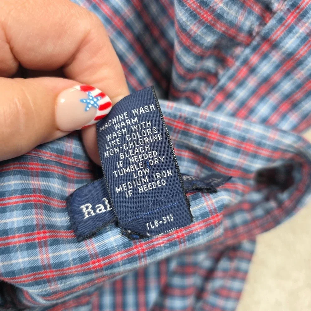 Polo Ralph Lauren Shirt Mens XL Multicolor Button Up Plaid Embroidered Pony Logo